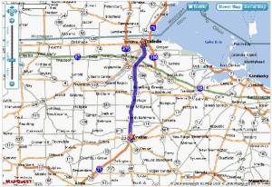 Between office and store.