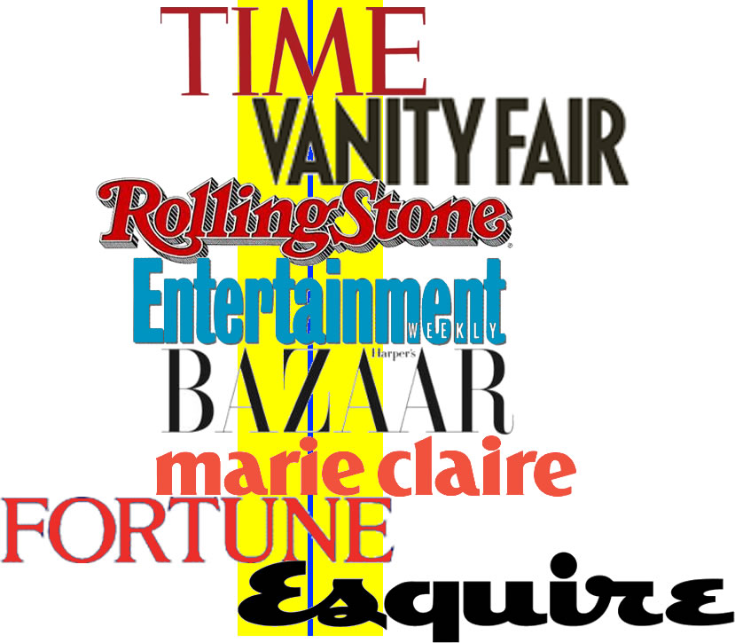 time-vanity-fair-rolling-stone-entertainment-weekly-harper's-bazaar-marie-claire-fortune-esquire-magazine-logo